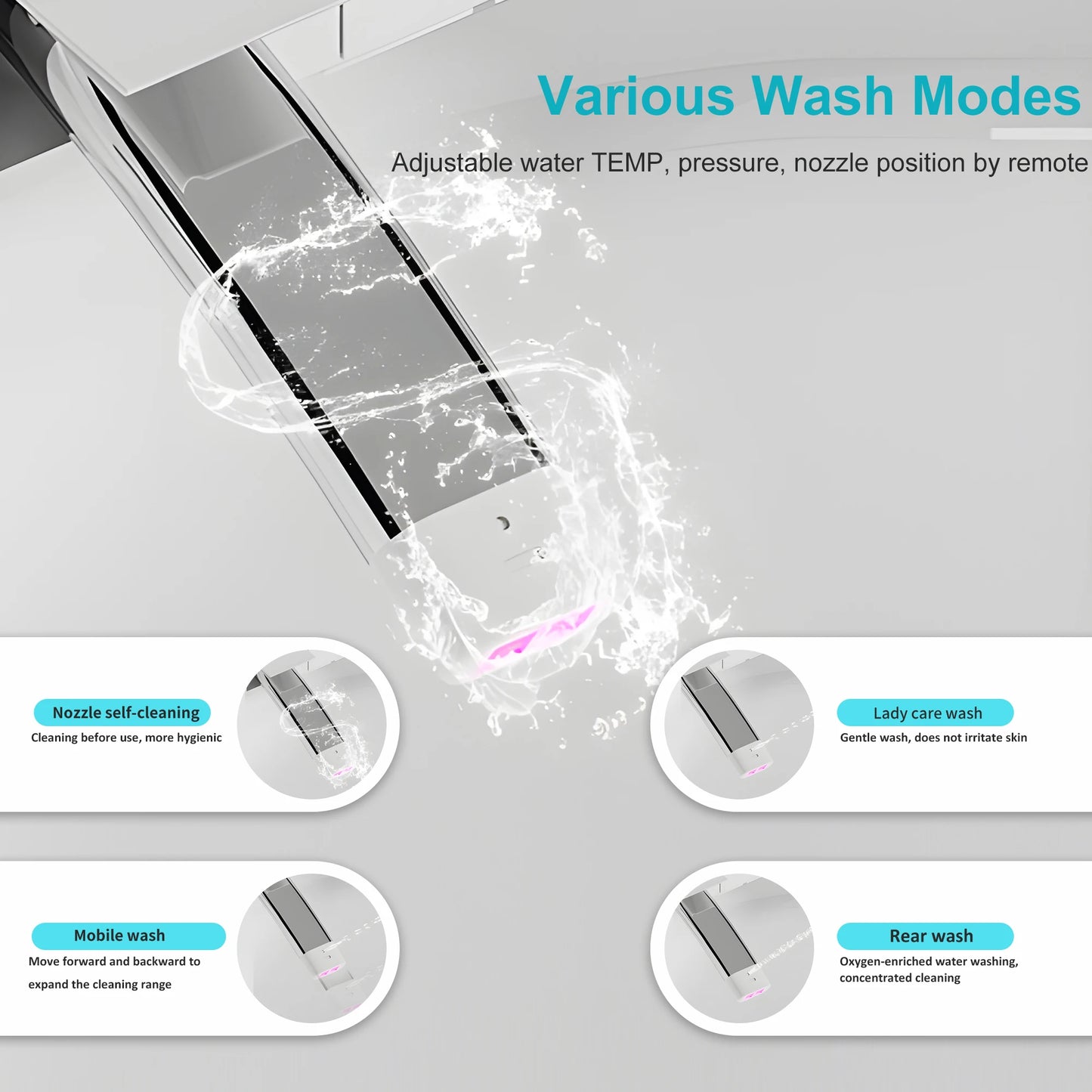 Smart Toilet With Built-in Warm Water Bidet
