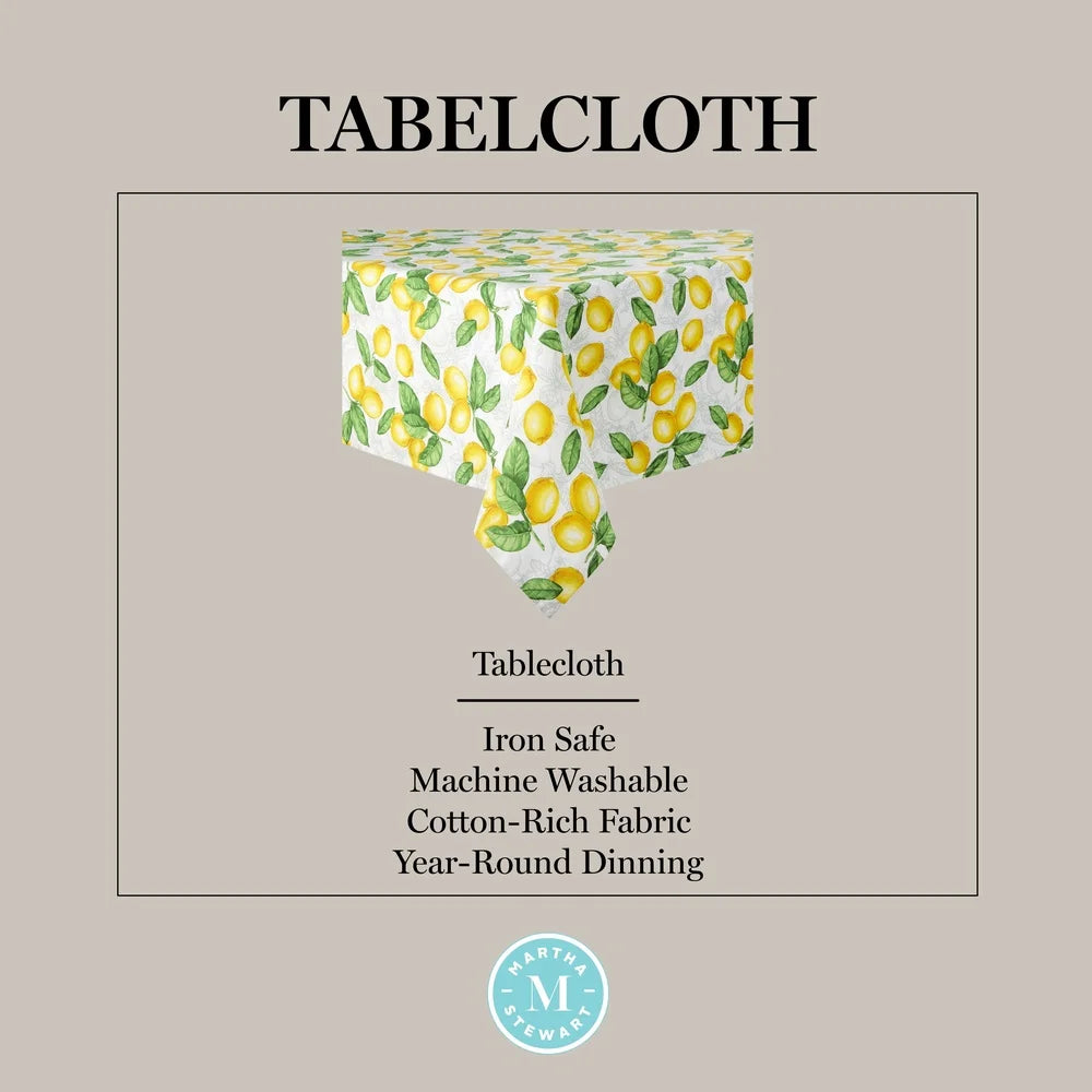 Lemon Pattern Cotton Tablecloth (Everyday Use)