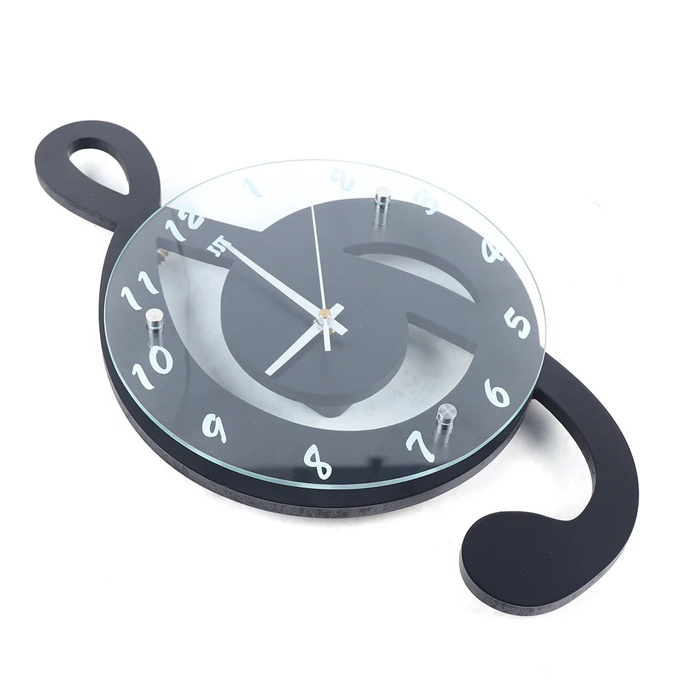 Musical Note Glass Wall Clock