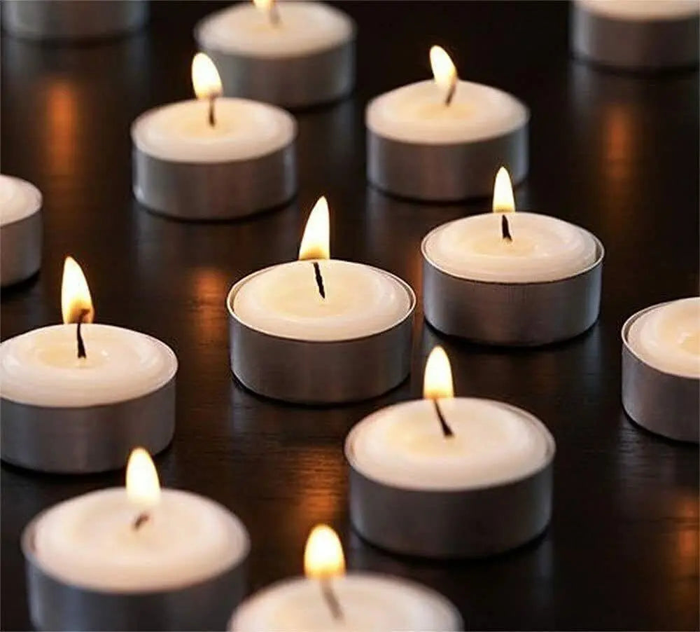 200 Pack White Dripless Tea Night Light Candles (Unscented)