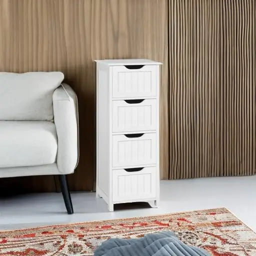 4-Tier Wooden Side Storage Cabinet Organizer