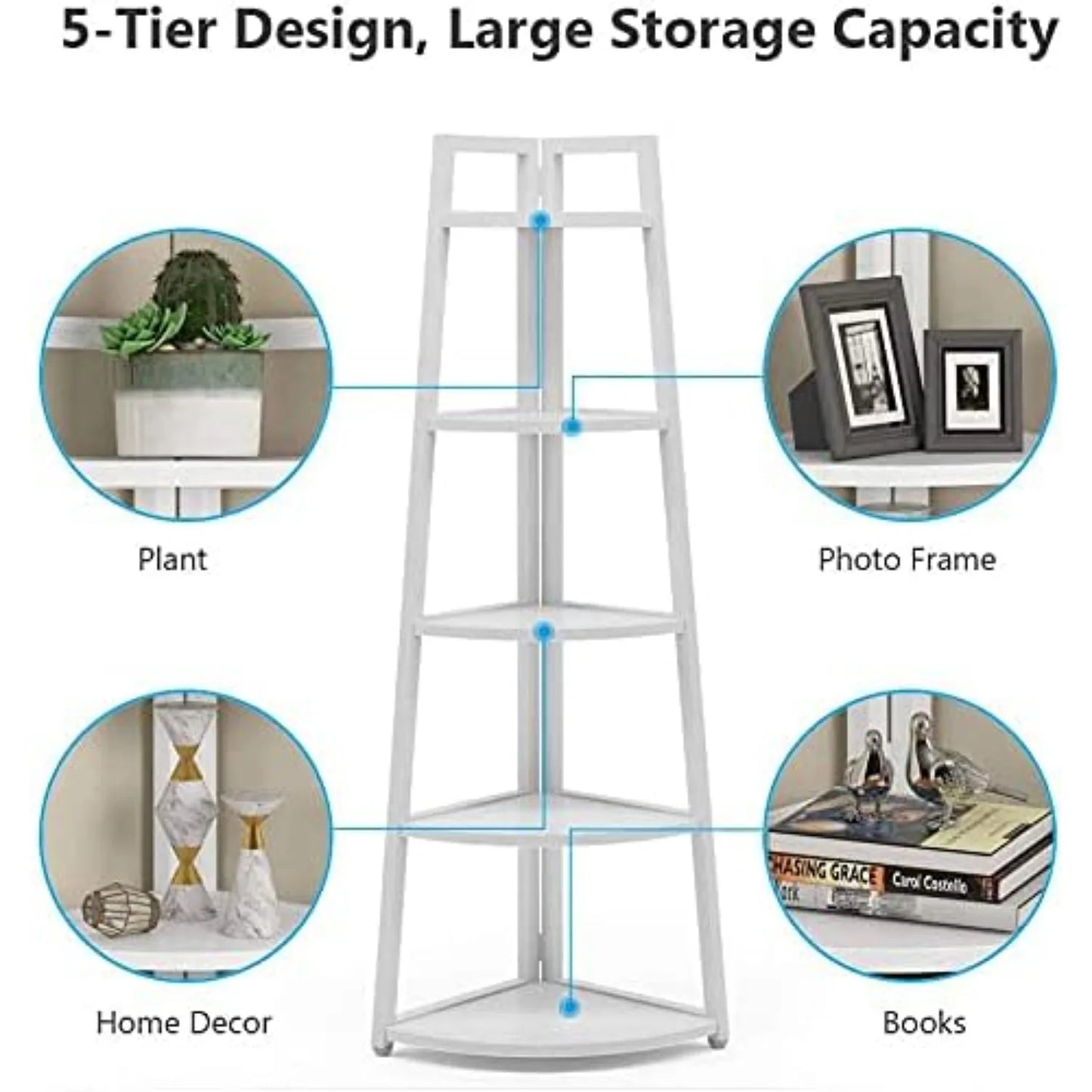 5 Tier Corner Books & Plant Stand