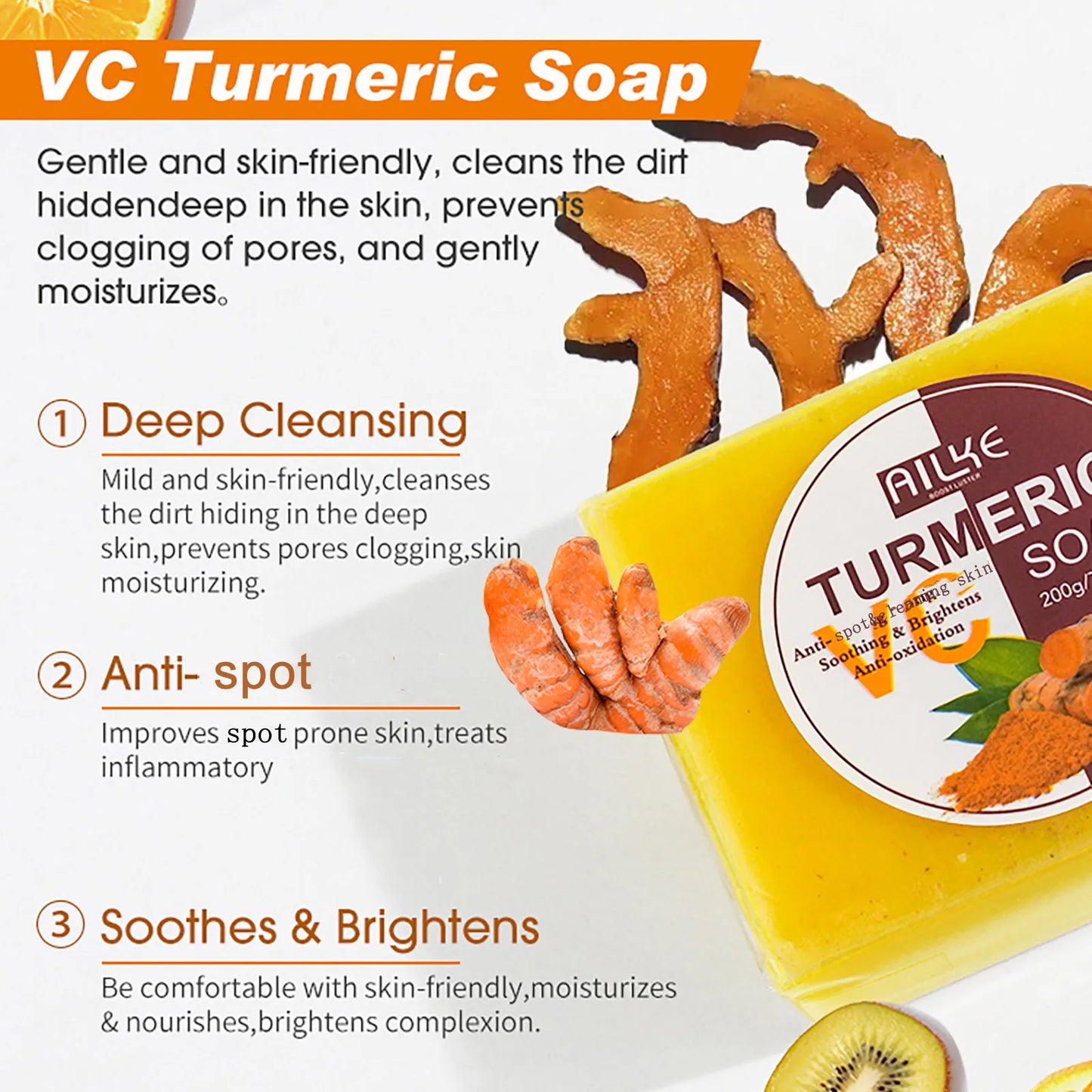 Natural Cleaning Turmeric Soap (Exfoliates)