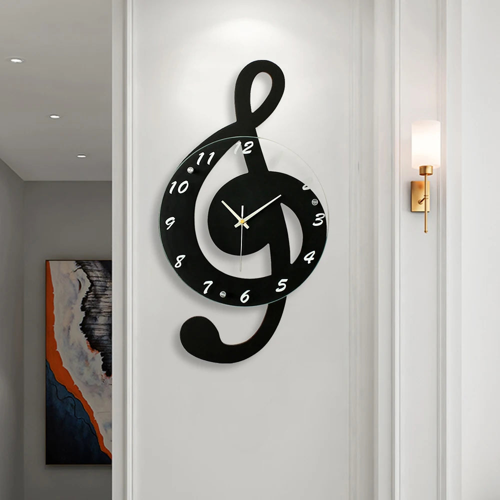 Musical Note Glass Wall Clock