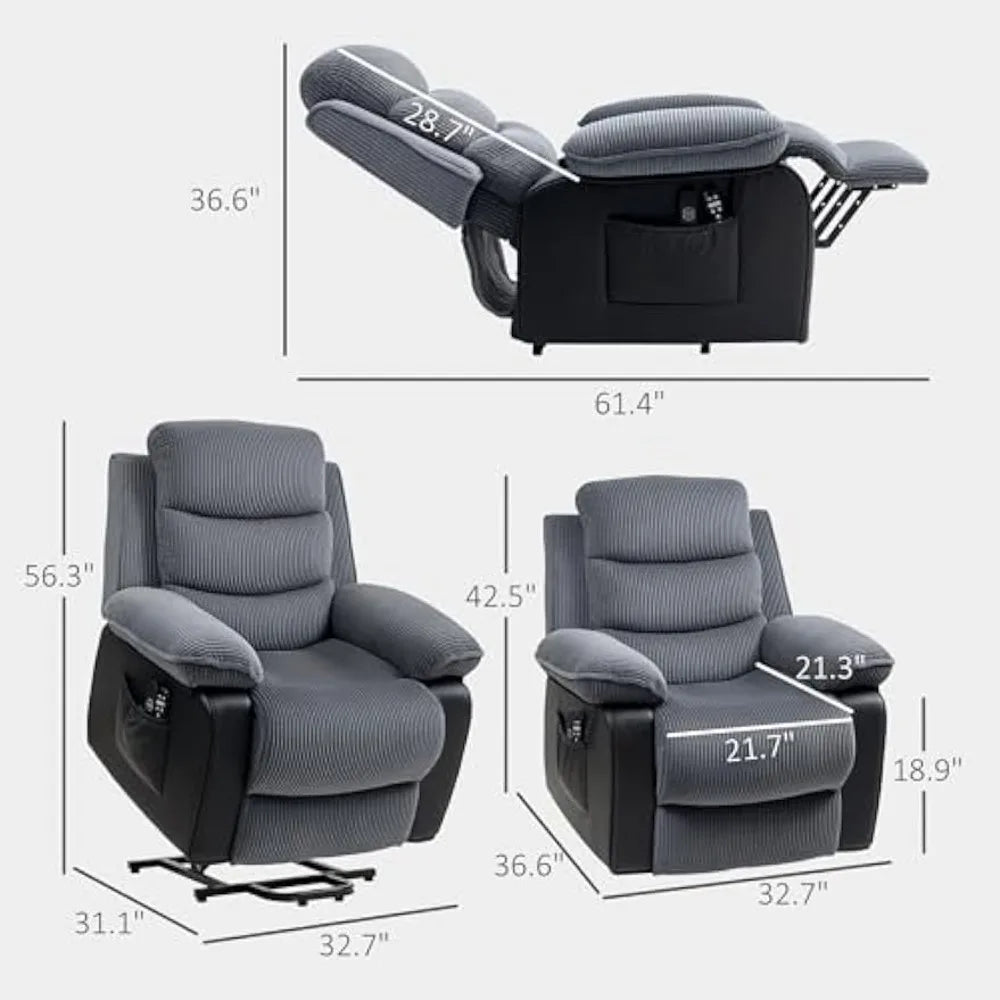 Electric Patchwork Massaging Recliner Lift Chair