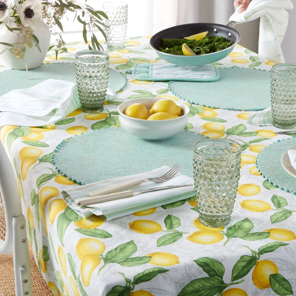 Lemon Pattern Cotton Tablecloth (Everyday Use)