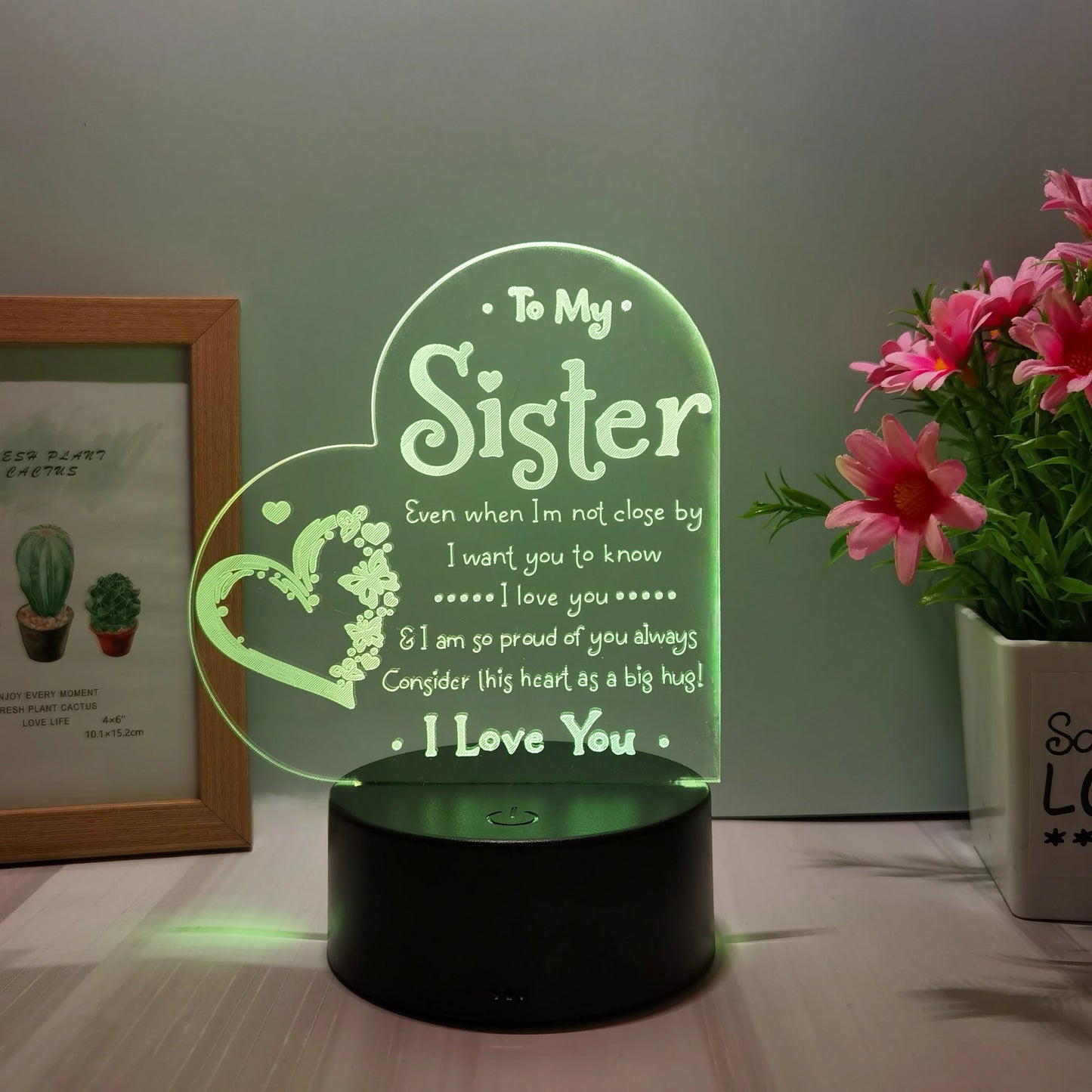 Festive 3D Sister Nightlight With USB Port