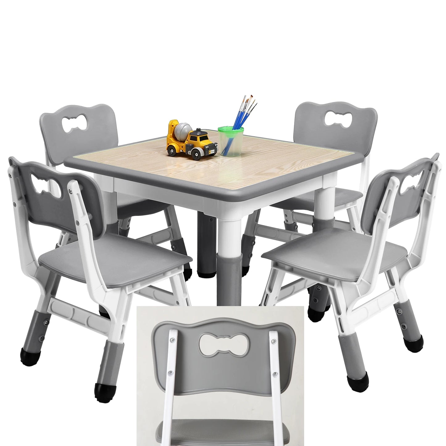Kids Adjustable Easy -Wipe Arts & Crafts Table And Chair Set