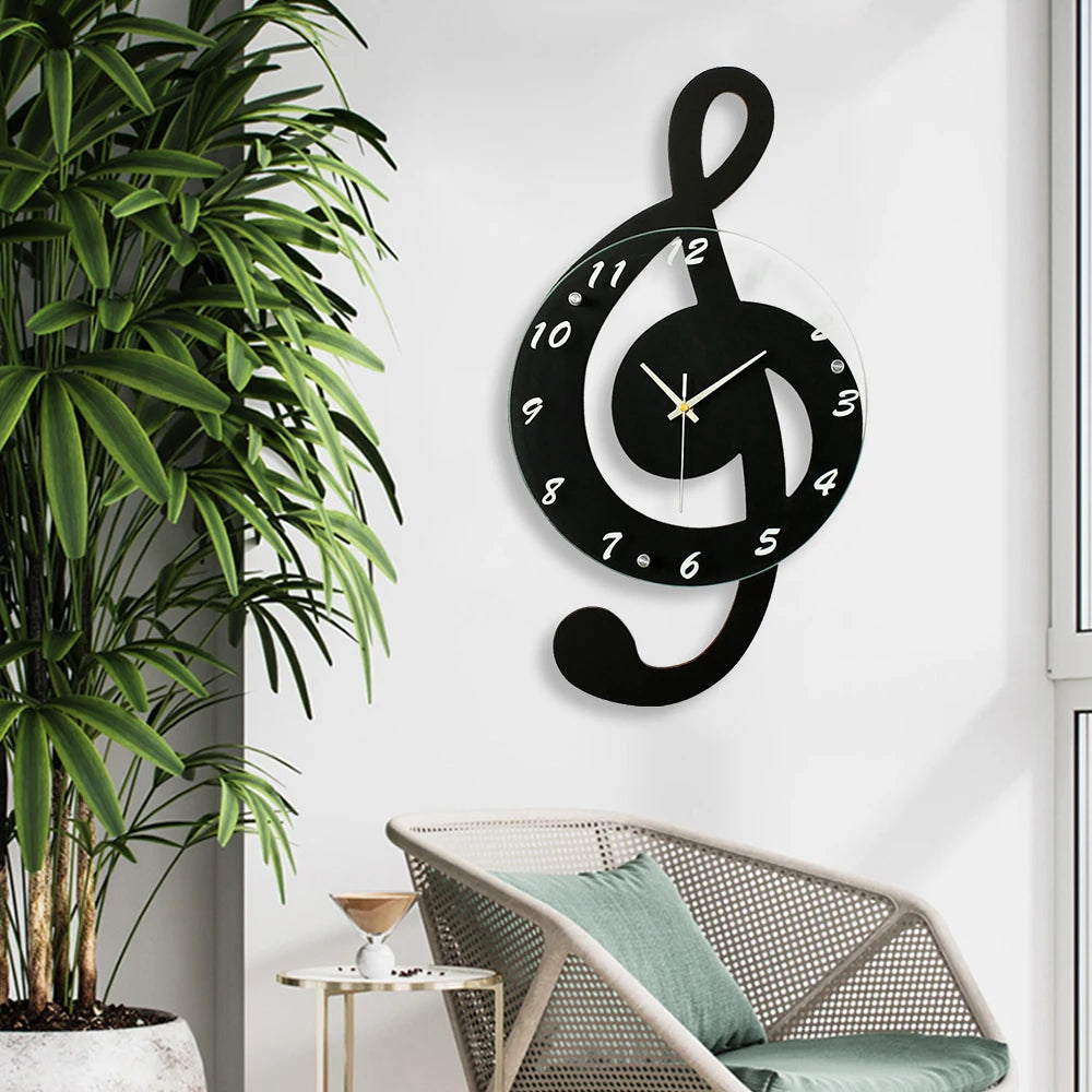 Musical Note Glass Wall Clock
