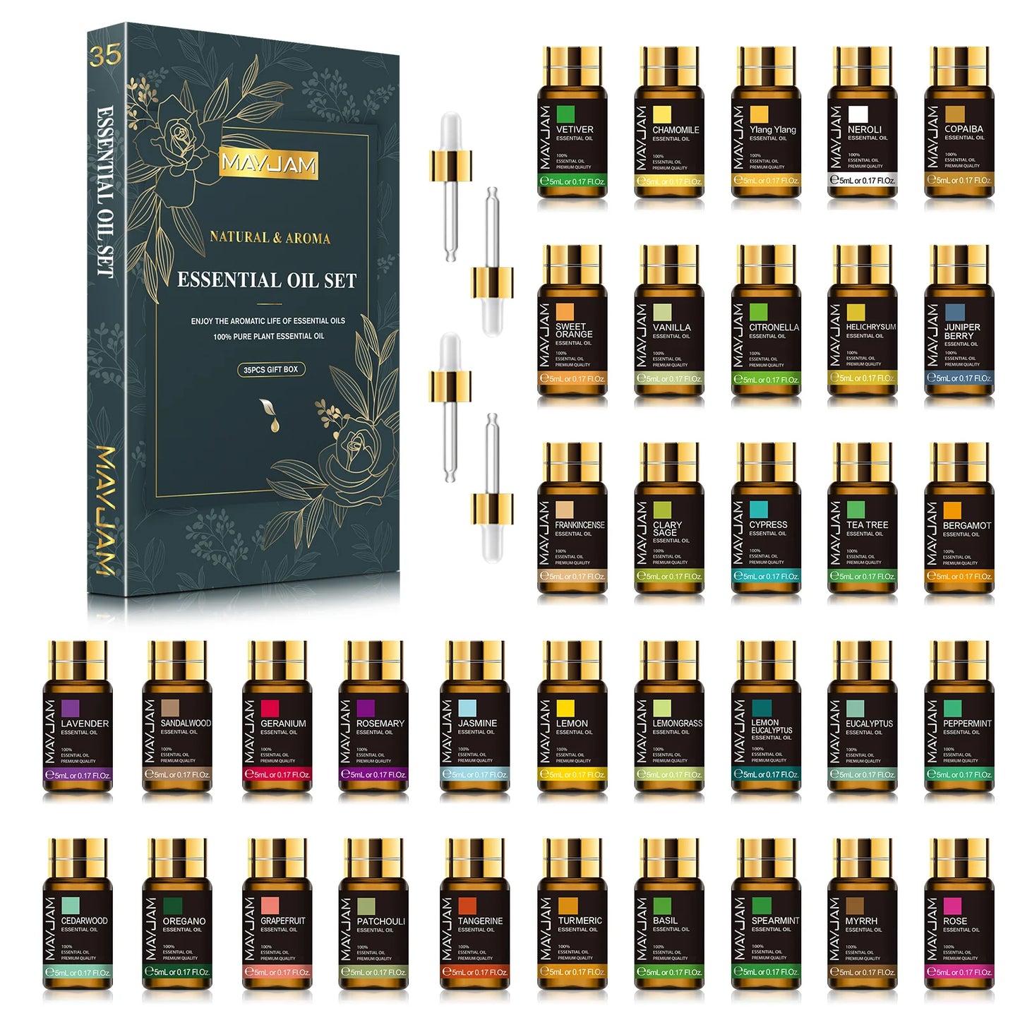 35pc Variety of Essential Oils set (Overall Use)