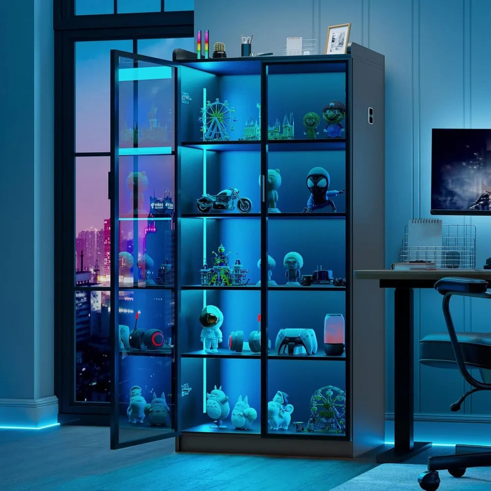5 Tier LED Bookcase Display Cabinet