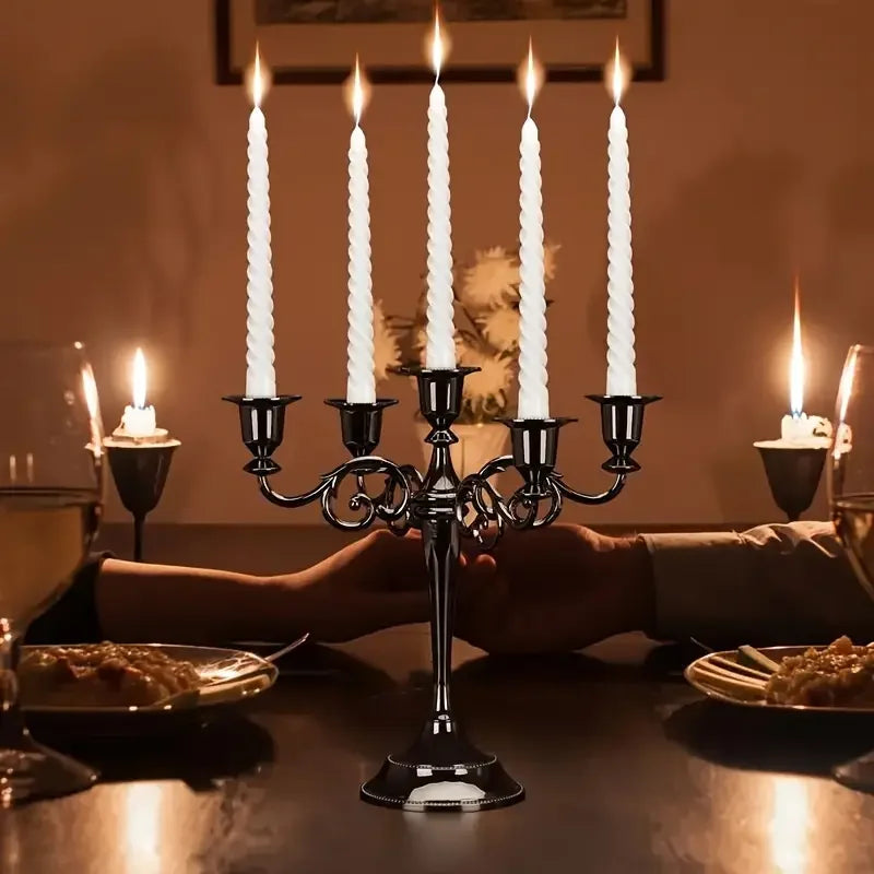 Five-Arm Matte Black Candelabra