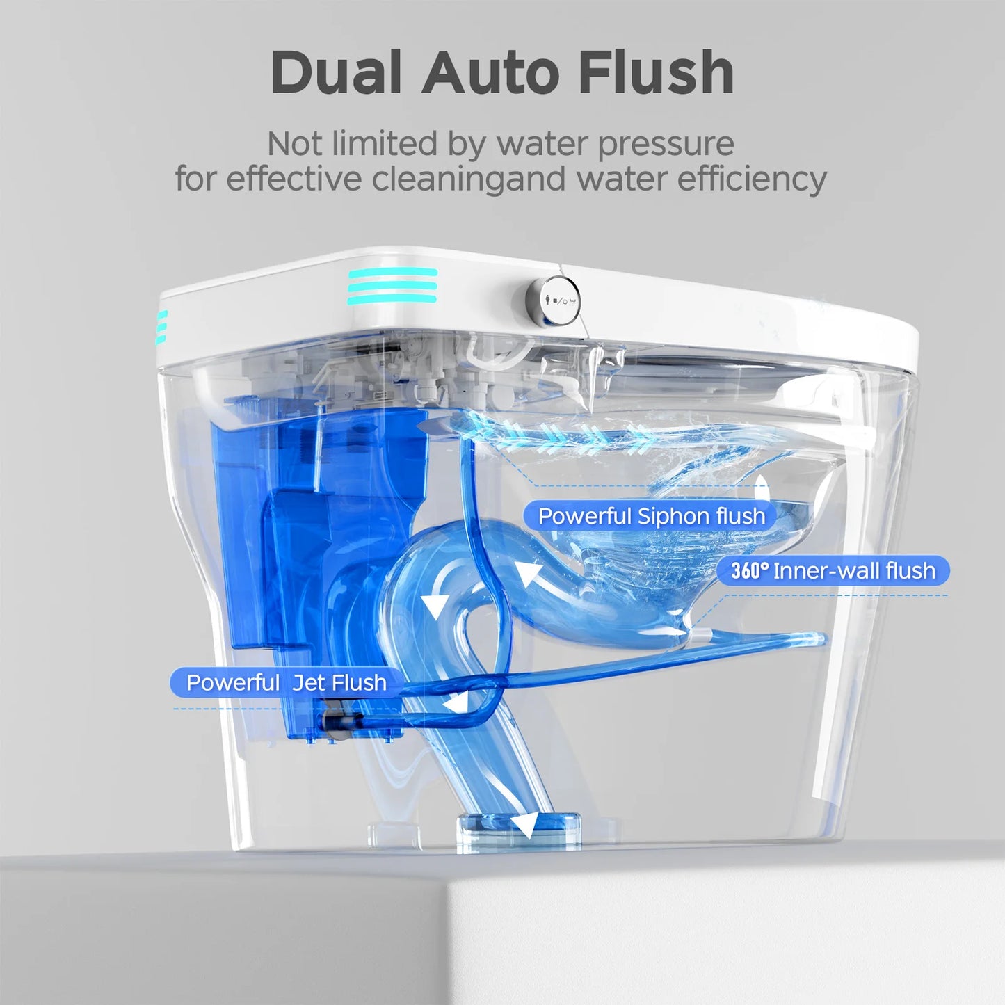 Smart Toilet With Built-in Warm Water Bidet