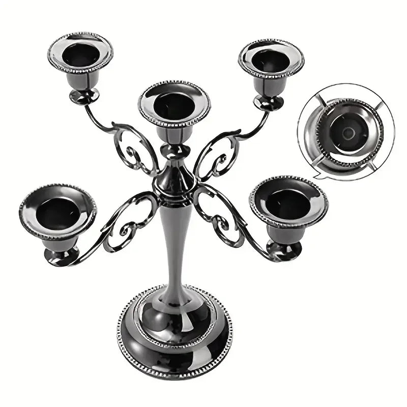 Five-Arm Matte Black Candelabra
