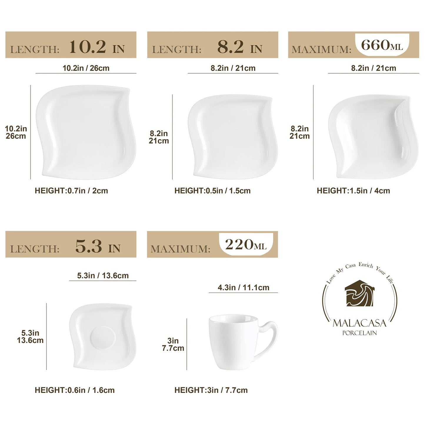 White Porcelain Tableware Service (30/60 Piece)