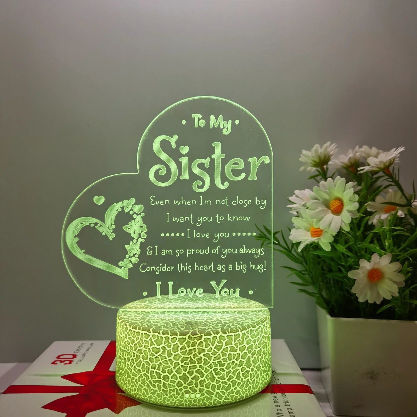 Festive 3D Sister Nightlight With USB Port
