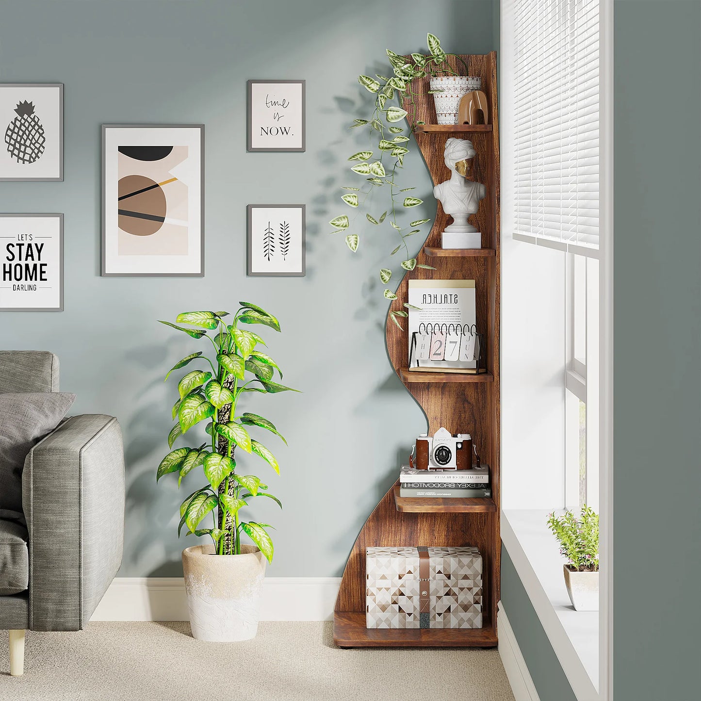 Stylish Unique Rustic Corner Shelf