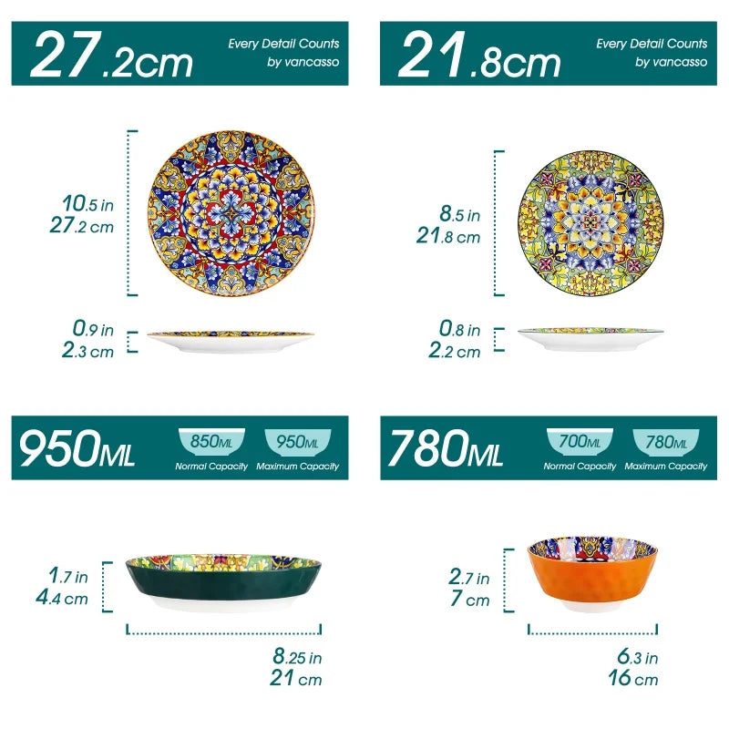 Bohemia Retro Ceramic Dinnerware Set