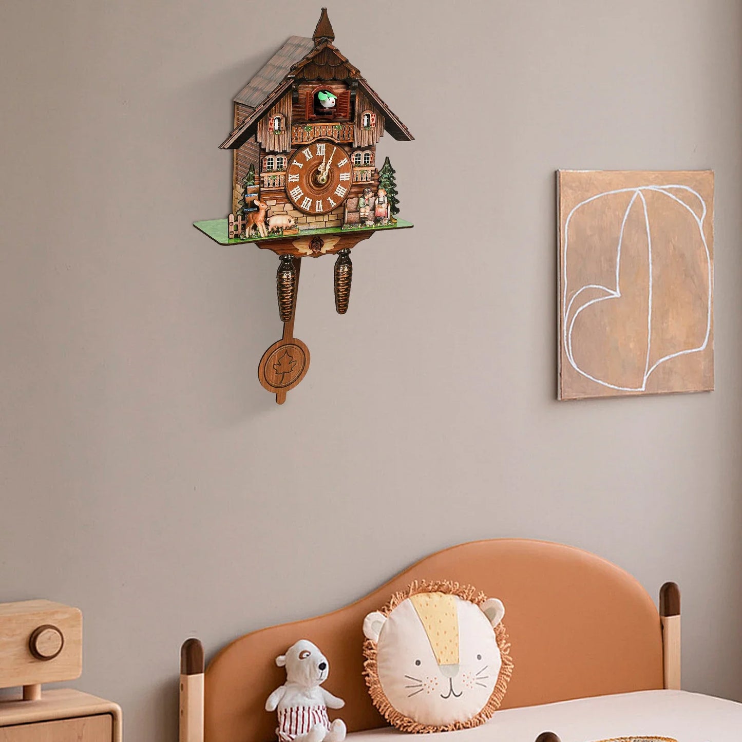 Cuckoo Clock With Adjustable Volume (Hourly Chime)