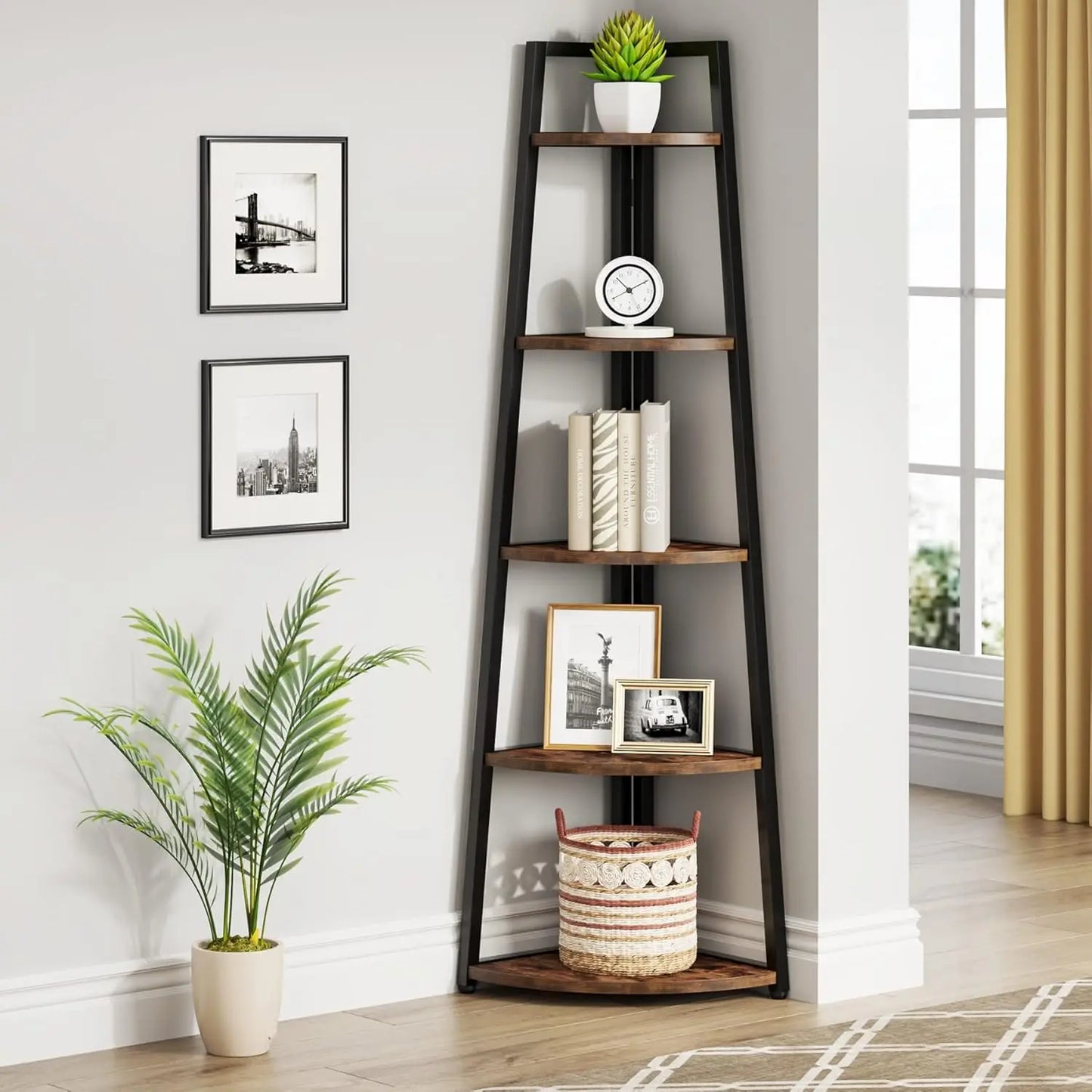 5 Tier Corner Books & Plant Stand