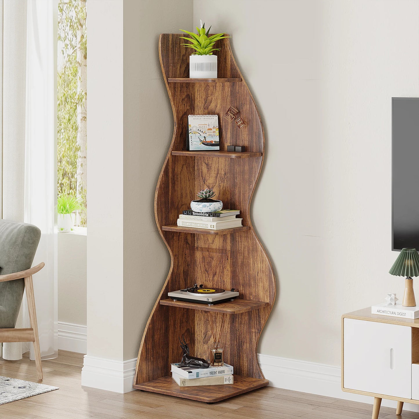 Stylish Unique Rustic Corner Shelf