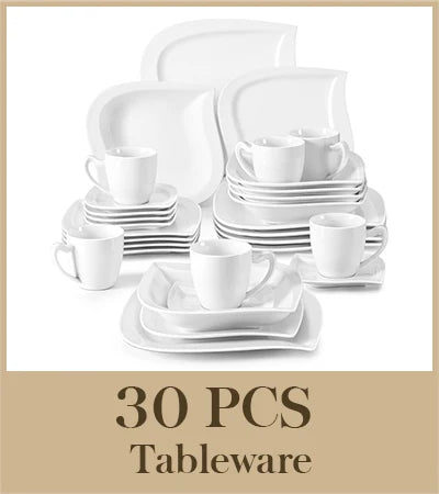 White Porcelain Tableware Service (30/60 Piece)