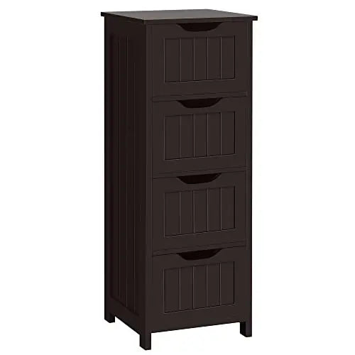 4-Tier Wooden Side Storage Cabinet Organizer