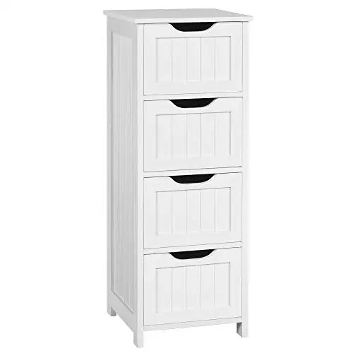 4-Tier Wooden Side Storage Cabinet Organizer