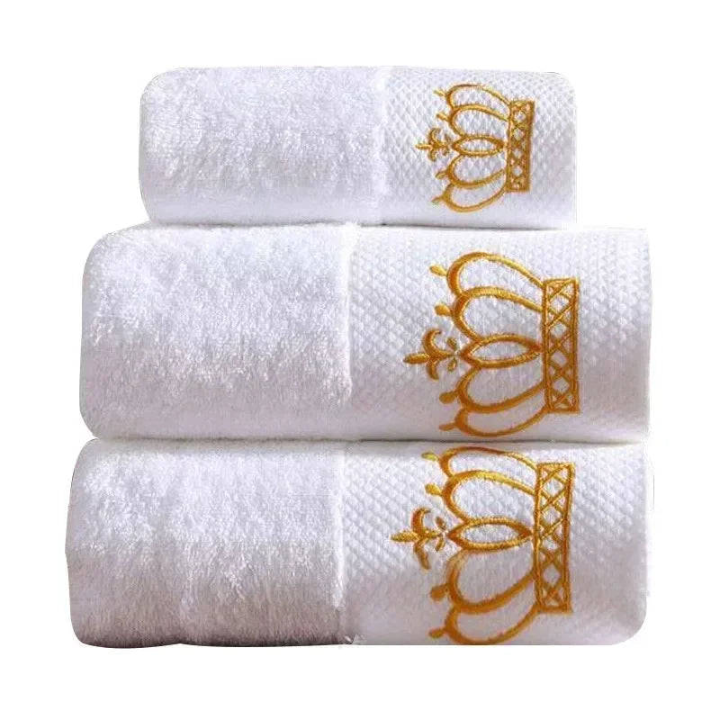 Crown Embroidered Quality Towel & Washcloth Set
