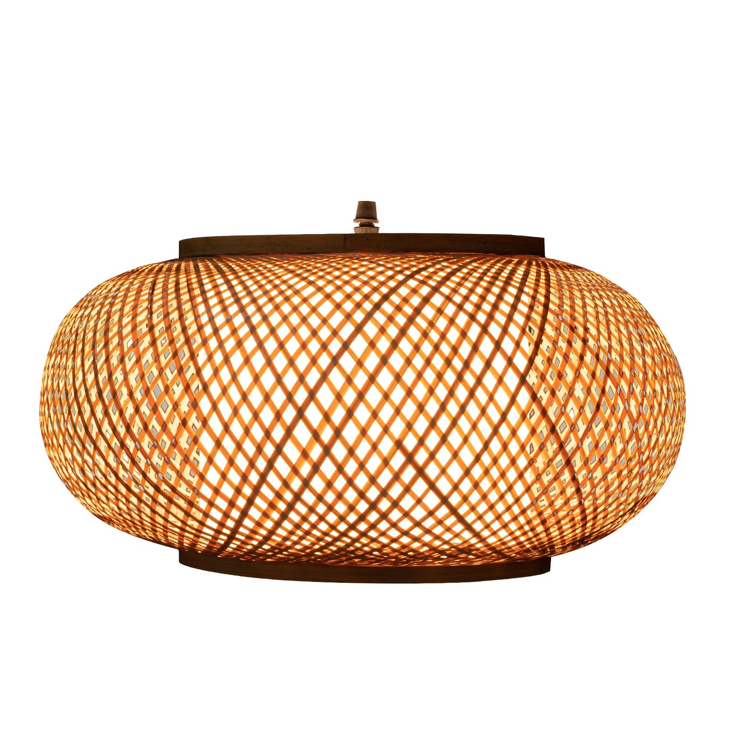 LED Hanging Lamp With Wicker Lampshade