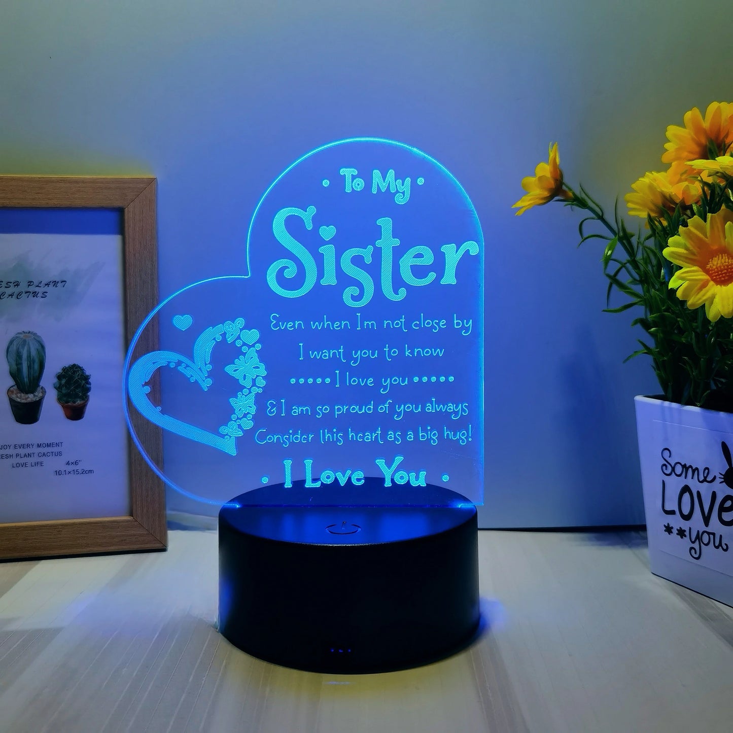 Festive 3D Sister Nightlight With USB Port