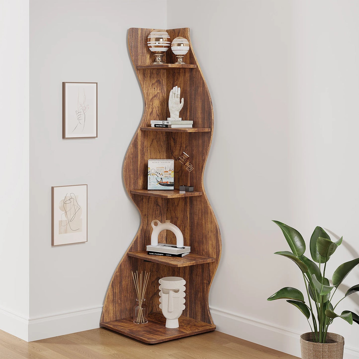 Stylish Unique Rustic Corner Shelf