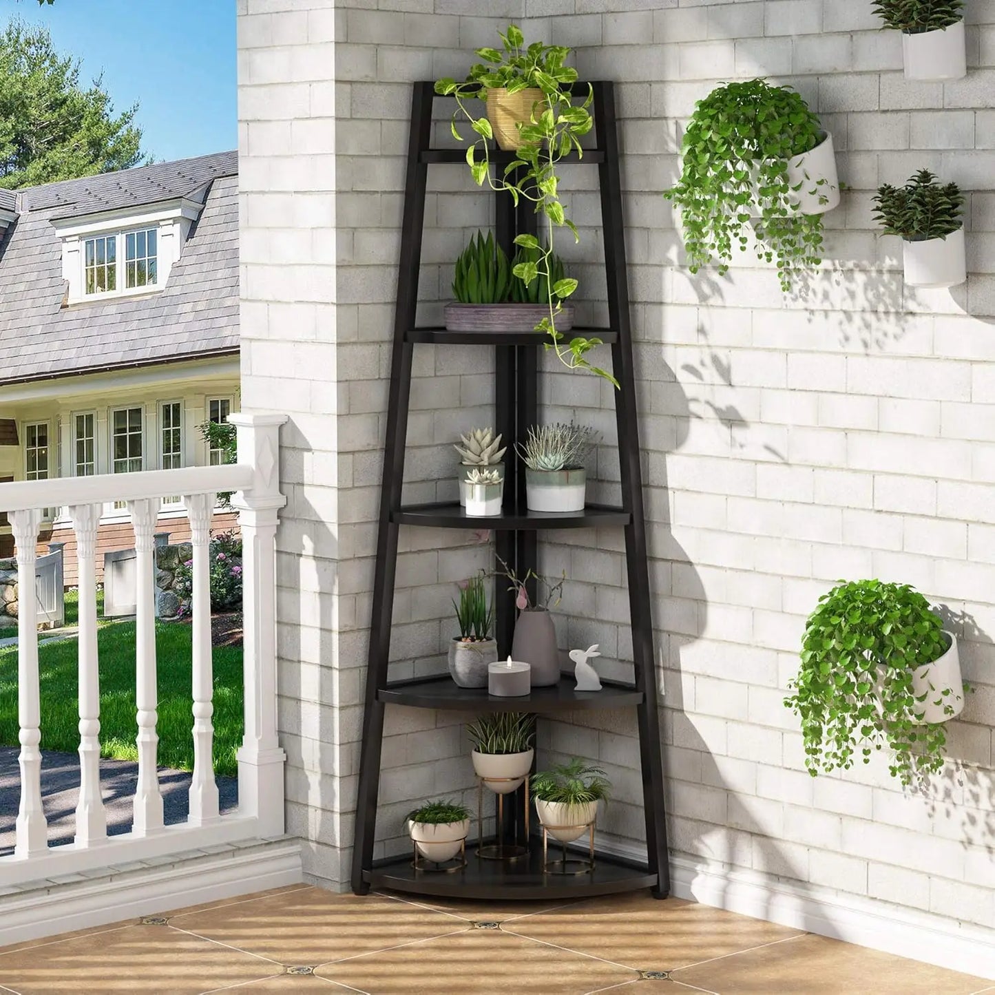 5 Tier Corner Books & Plant Stand