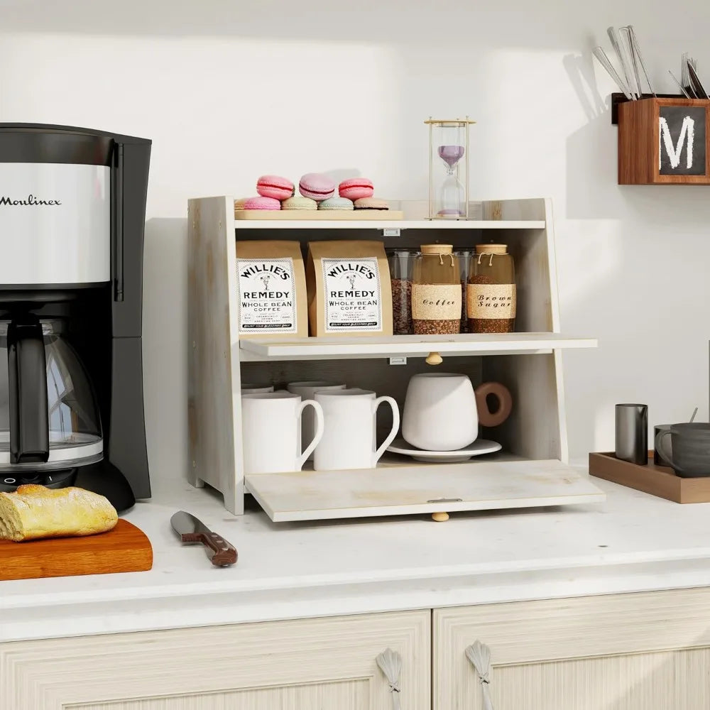 Large Vintage Bamboo Bread Storage Bin