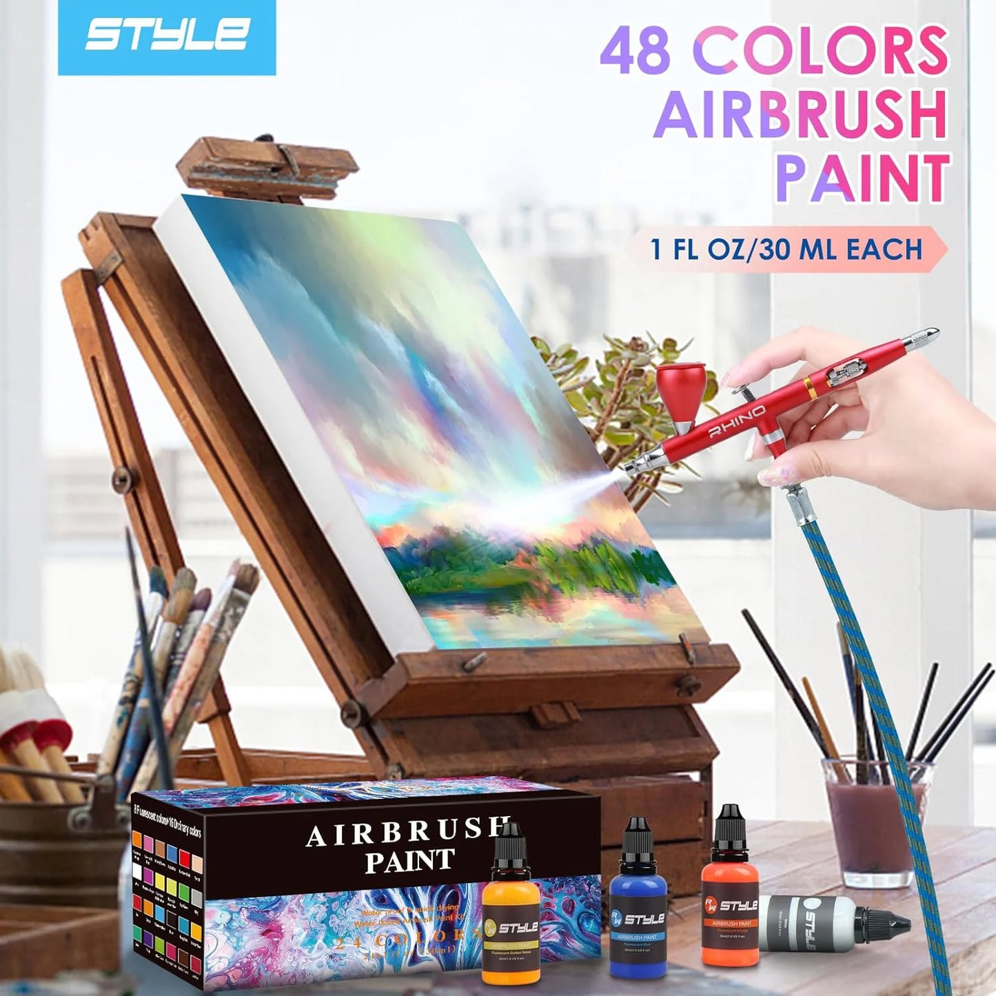 Air brush Paint Kit (48 Colors)
