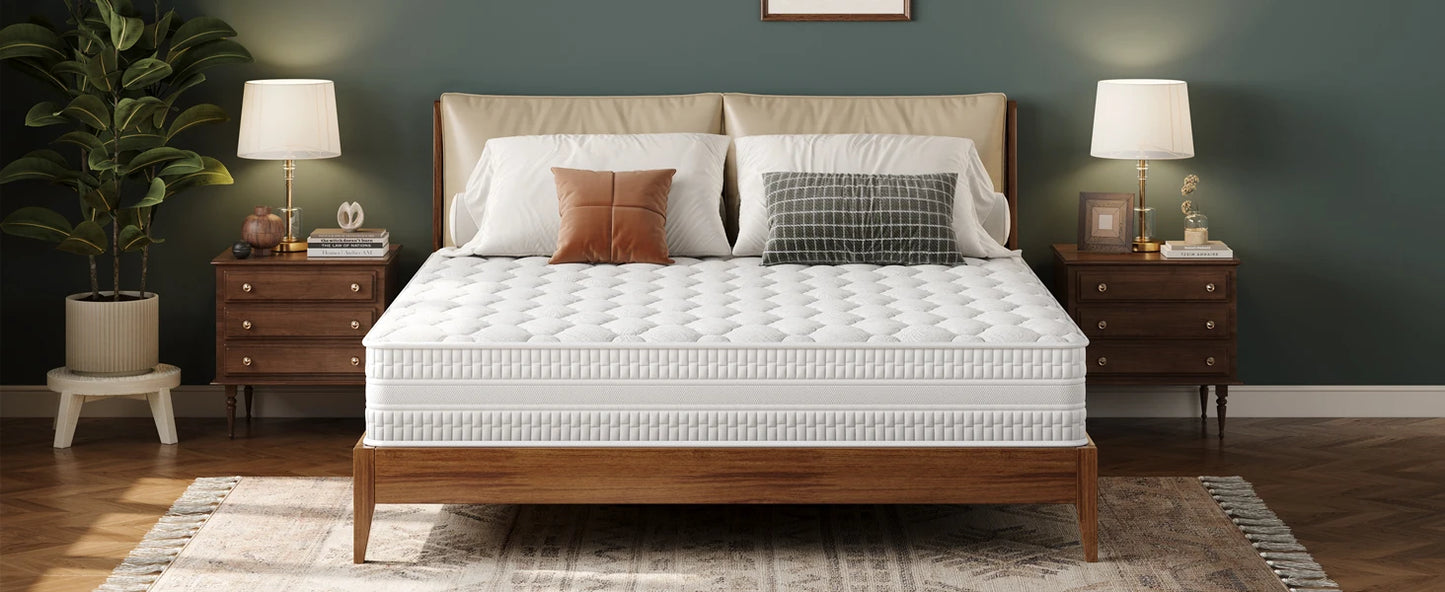 Vesgantti 10" Full Size Mattress with Memory Foam and Pocket Spring