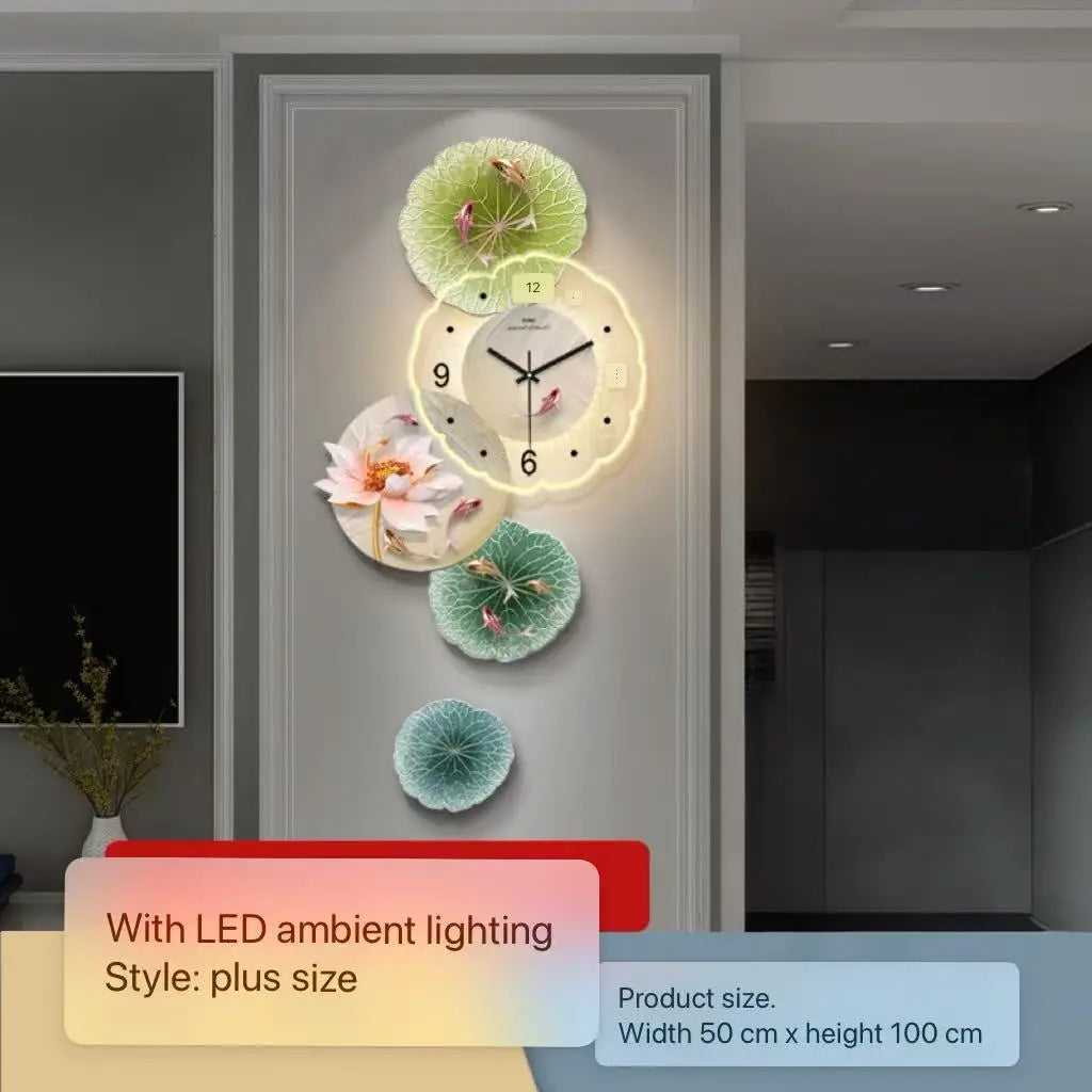 High-End Decorative Painting Wall Lamp clock
