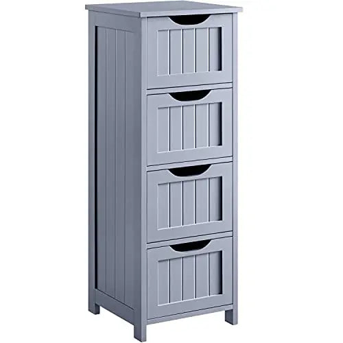 4-Tier Wooden Side Storage Cabinet Organizer