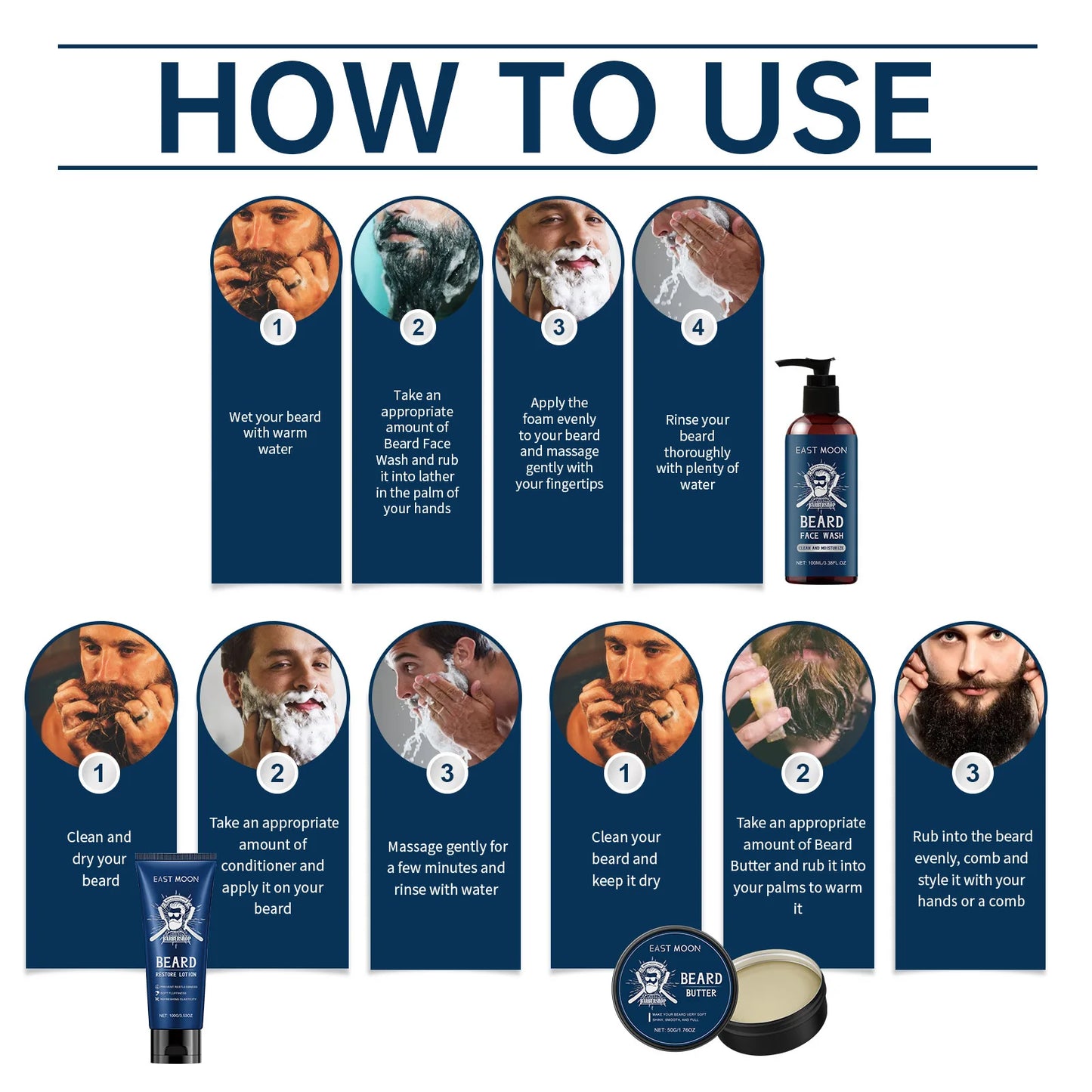 Men's Sandalwood Beard & Moustache Styling Set