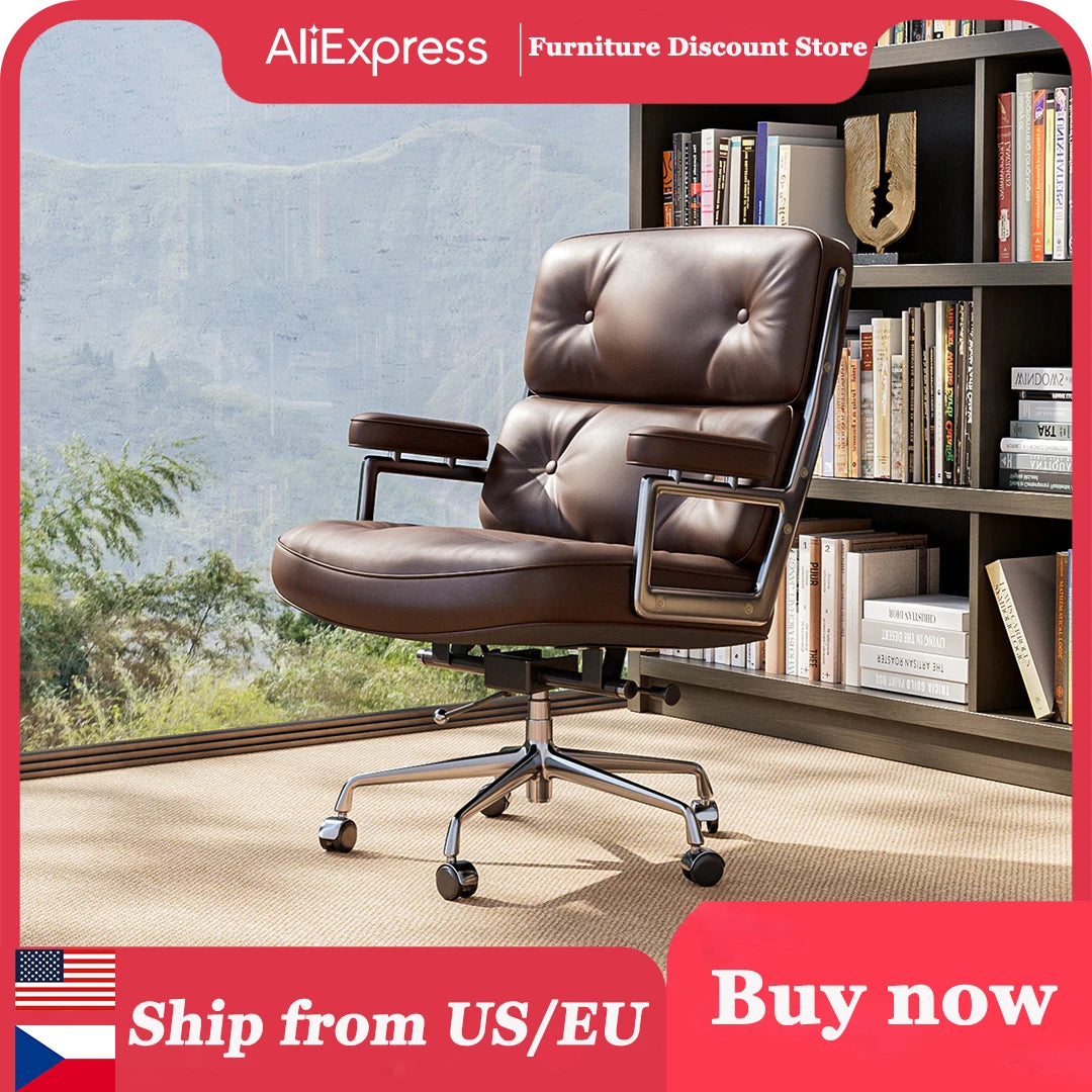 Leather Ergonomic Swivel Office Chair