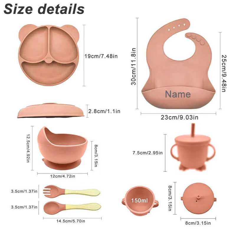 Personalized Name Tableware For Kids & Baby Feeding Set