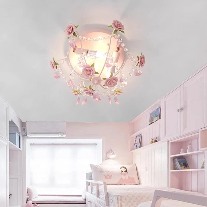 Pink Rose Bouquet Ceiling Room Decor