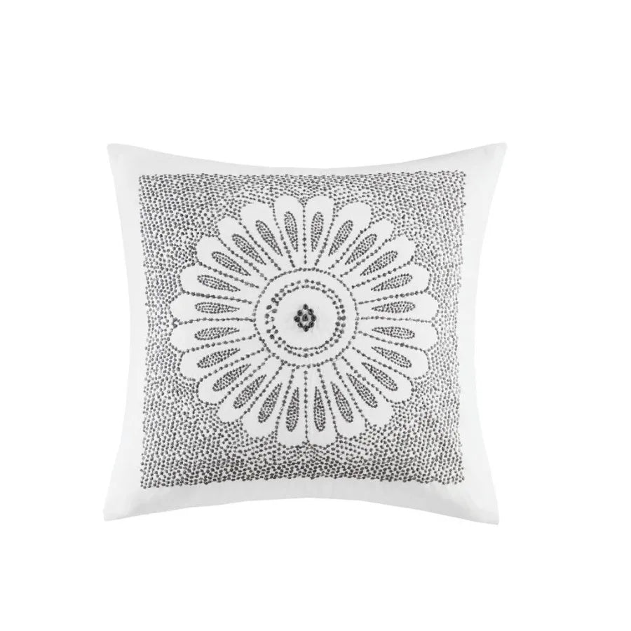 Embroidered Decorative Square Pillow