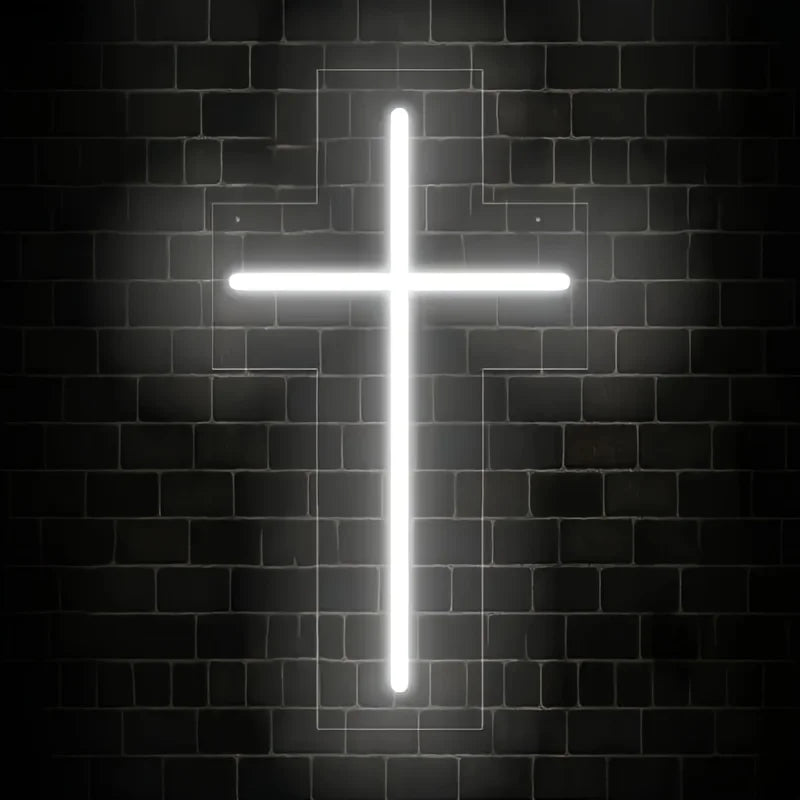 Neon Cross Sign,  Holiday Gift Decor