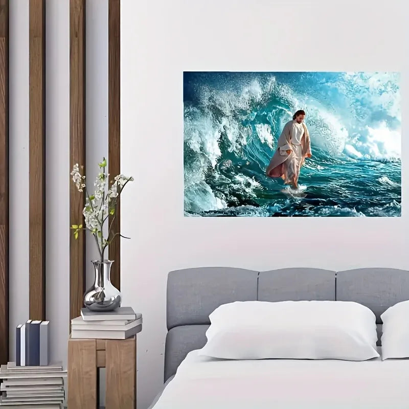 Jesus Walking On The Water; Canvas Painting