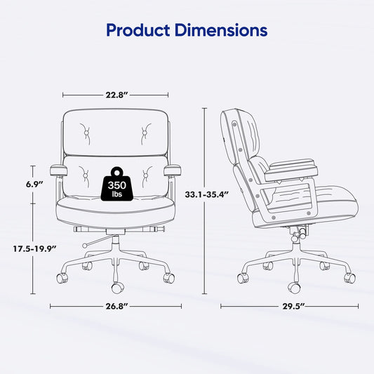 Leather Ergonomic Swivel Office Chair
