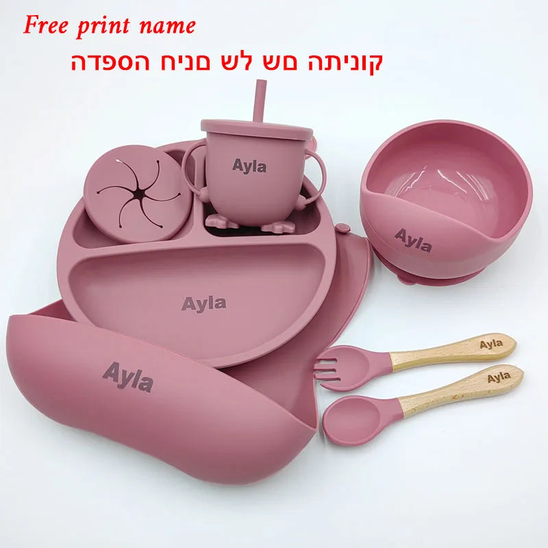 Personalized Name Tableware For Kids & Baby Feeding Set