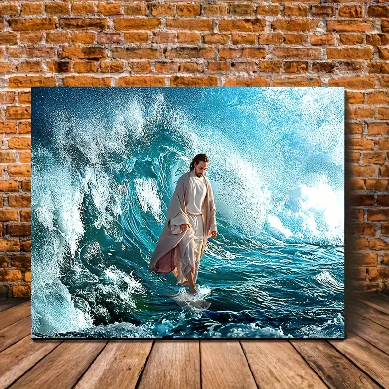 Jesus Walking On The Water; Canvas Painting