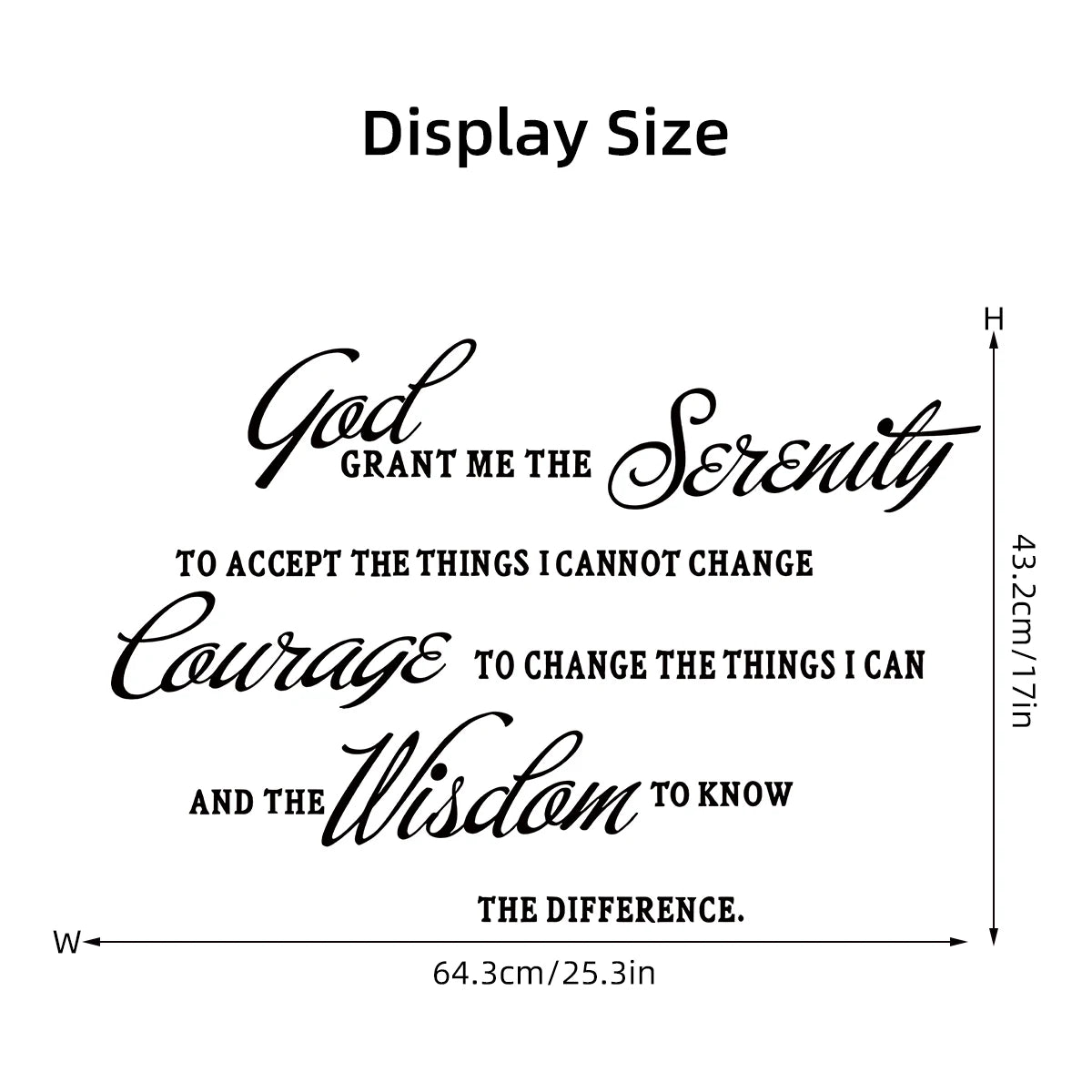 English"God Grant Me The Serenity " Wall Art