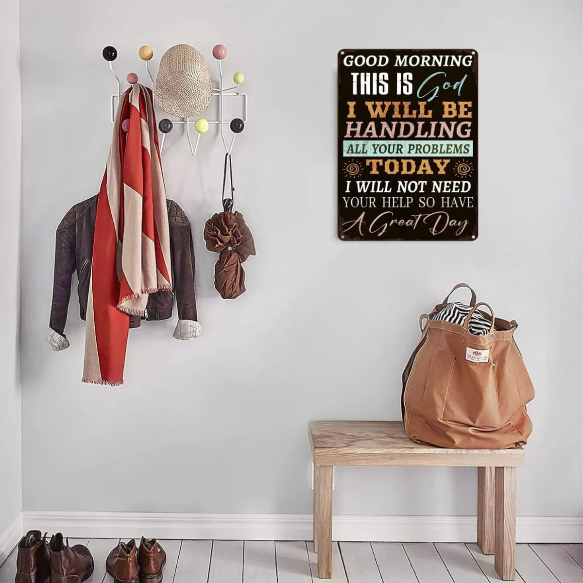 Good Morning This is God Metal Sign